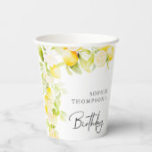 Rustic watercolor lemons birthday 紙コップ (裏面)