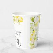 Rustic watercolor lemons birthday 紙コップ (右)