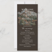 Rustic Watercolor Mountain Ceremony Program (正面)