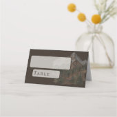 Rustic Watercolor Mountain Landscape Wedding プレイスカード (裏面)