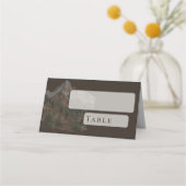 Rustic Watercolor Mountain Landscape Wedding プレイスカード (正面)
