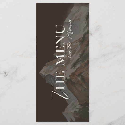 Rustic Watercolor Mountain Landscape Wedding メニュー (裏面)