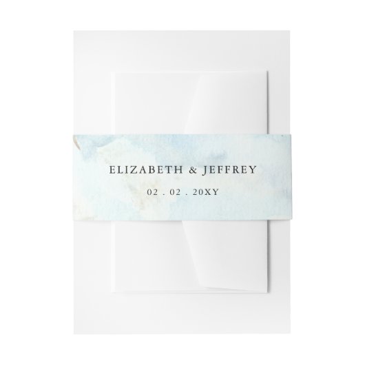 Rustic Watercolor Ocean Sea Summer Beach Wedding 招待状ベリーバンド (正面例)