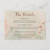 Rustic Watercolor Peach and Green Minimal Wedding エンクロージャーカード (正面)