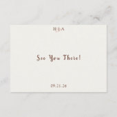 Rustic Watercolor Peach and Green Minimal Wedding エンクロージャーカード (裏面)