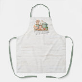 Rustic Watercolor Pots Pans Kitchenware エプロン (正面)