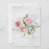 Rustic Watercolor Rose Birthday Party  招待状 (裏面)