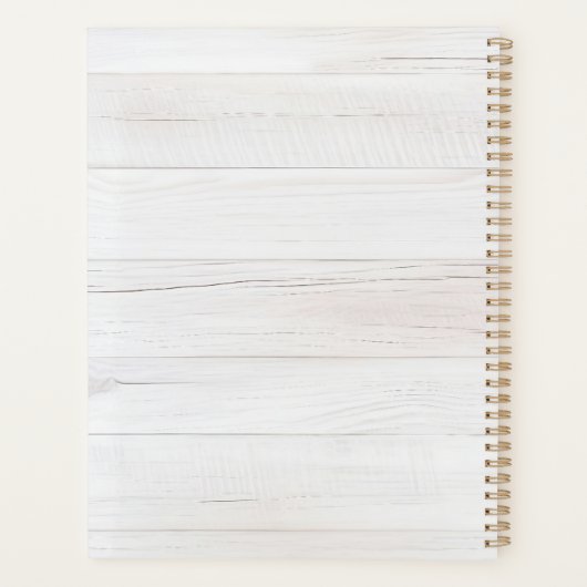 Rustic Watercolor Rose Bouquet Monogram プランナー手帳 (裏面)