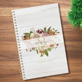 Rustic Watercolor Rose Bouquet Monogram プランナー手帳