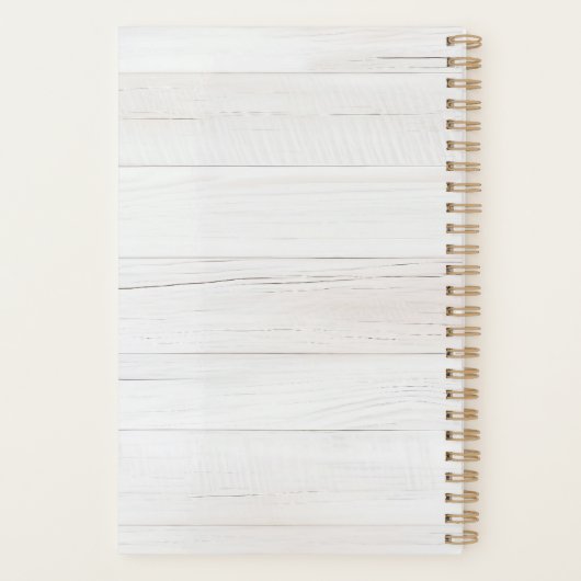 Rustic Watercolor Rose Bouquet Monogram プランナー手帳 (裏面)