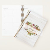 Rustic Watercolor Rose Bouquet Monogram プランナー手帳 (ディスプレー)