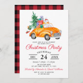 Rustic Watercolor Truck Christmas Party Invitation 招待状 (正面/裏面)