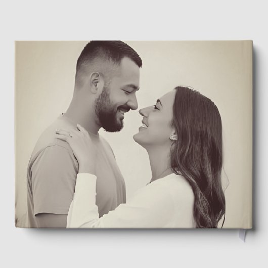 Rustic Watercolor Wedding Invite Photo Template ゲストブック (裏面)