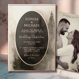 Rustic Watercolor Wedding Invite Photo Template 箔シーズンカード