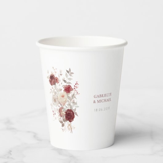 Rustic Watercolor Wildflower Wedding  紙コップ (裏面)