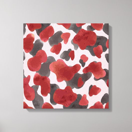 Rustic Watercolor Winter Animal Print キャンバスプリント (正面)