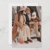 Rustic Watercolor Winter Wreath Christmas Photo シーズンカード (裏面)