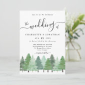 Rustic Watercolor Woodland Forest Wedding 招待状 (スタンド正面)