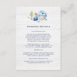 Rustic Watercolour Floral Hydrangea Wedding Detail エンクロージャーカード