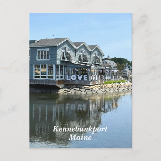 Rustic waterfront buildings in Kennebunkport Maine シーズンポストカード (正面)
