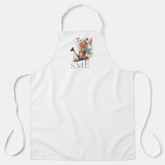 Rustic watering can floral エプロン (正面)
