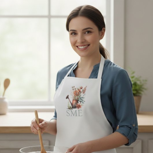 Rustic watering can floral エプロン