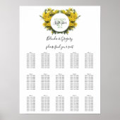 Rustic Wattle Acacia Wedding Seating Chart ポスター (正面)