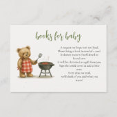 Rustic We Can Bearly BBQ Baby Shower Book Request エンクロージャーカード (正面)