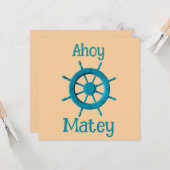 Rustic Weathered Boat Steering Wheel Photo Image カード (正面/裏面インサイチュ)