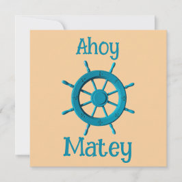 Rustic Weathered Boat Steering Wheel Photo Image カード