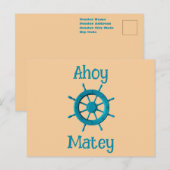 Rustic Weathered Boat Steering Wheel Photo Image ポストカード (正面/裏面)