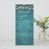 Rustic Wedding Dinner Place Setting Thank You Card プログラム (スタンド正面)