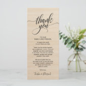 Rustic Wedding Dinner Thank you Place Setting Card プログラム (スタンド正面)