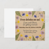 Rustic Wedding - Free Drinks on Us - Liam & Olivia 招待状 (正面/裏面)