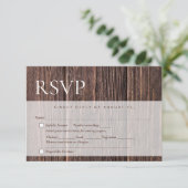 Rustic Wedding meal choices dark Wood  出欠カード (スタンド正面)