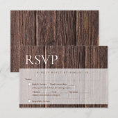 Rustic Wedding meal choices dark Wood  出欠カード (正面/裏面)