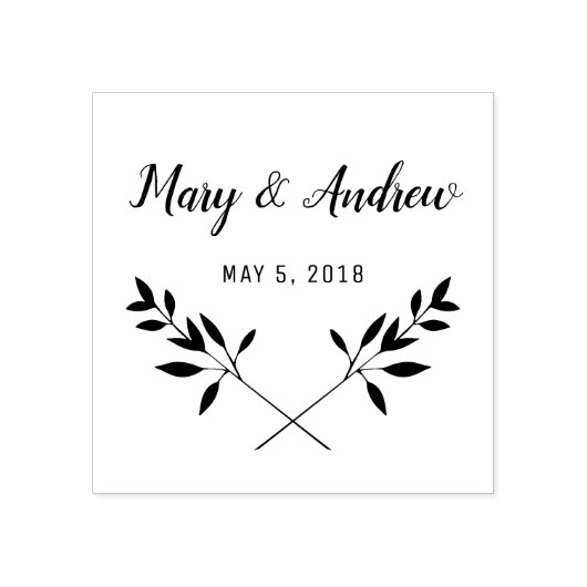 Rustic Wedding Monogram with Twigs ラバースタンプ (インプリント)