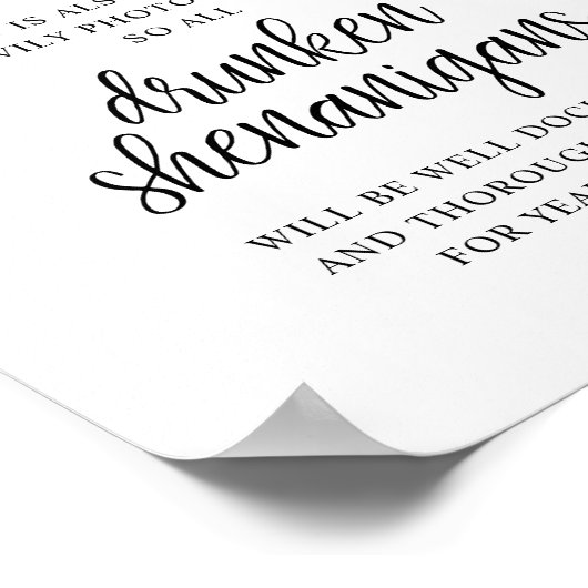 Rustic Wedding Open Bar, Drunken Shenanigans ポスター (角)