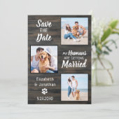 Rustic Wedding Pet Photo Dog Save The Date セーブザデート (スタンド正面)
