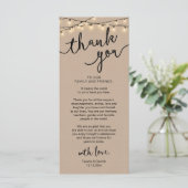 Rustic Wedding Place Setting Dinner Thank you Card プログラム (スタンド正面)
