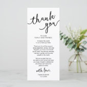 Rustic Wedding Place Setting Dinner Thank you Card プログラム (スタンド正面)