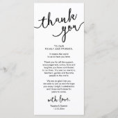 Rustic Wedding Place Setting Dinner Thank you Card プログラム (正面)