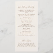 Rustic Wedding Program, Simple Order Of Events プログラム (裏面)