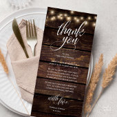 Rustic Wedding Rehearsal Dinner Thank You Card プログラム