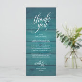 Rustic Wedding Rehearsal Dinner Thank You Card プログラム (スタンド正面)