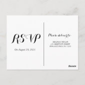  Rustic Wedding RSVP  ポストカード (裏面)