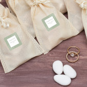 Rustic Wedding Sage Green and White Modern スクエアシール