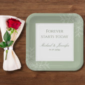 Rustic Wedding Sage Green and White Modern スタンダードカクテルナプキン