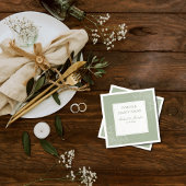 Rustic Wedding Sage Green and White Modern スタンダードカクテルナプキン