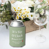 Rustic Wedding Sage Green It’s Sip O’Clock Custom スクエアペーパーコースター